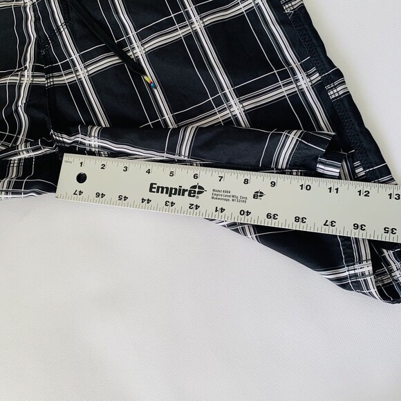 Hurley Board Shorts Men 32 Black Plaid Swim Bottoms Beach Pool Surf 11" - Picture 8 of 11